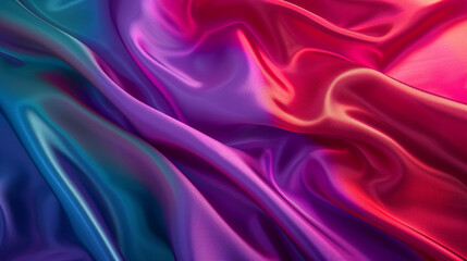 Obraz premium Red, purple, blue and green silk background