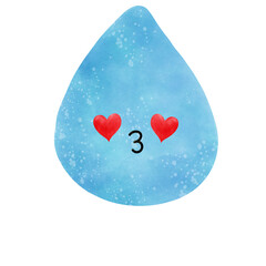 Cute cartoon water drop illustration