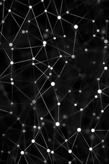 Abstract silver background with connection and network concept, cyber blockchain