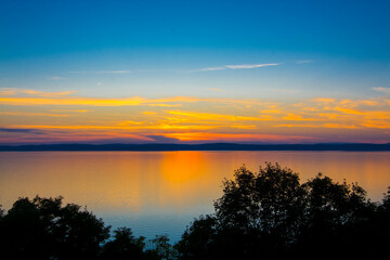 Sunset at Balatonvilagos near the Lake Balaton