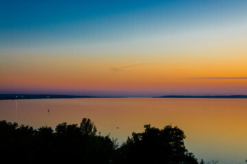 Sunset at Balatonvilagos near the Lake Balaton