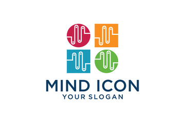 design template. Colorful music sound wave sign. mind icon template