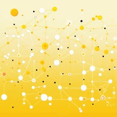 Abstract yellow background with connection and network concept