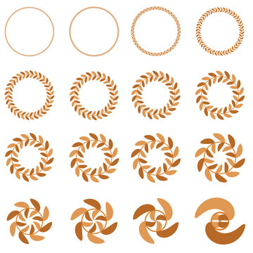 set of sun icons,  flowers logo design, Flower icon amd brush set