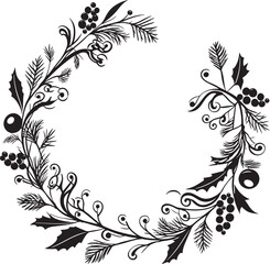 Nordic Noel Scandinavian Christmas Decor Vector Set Poinsettia Paradise Elegant Vector Icons for Xmas Decor