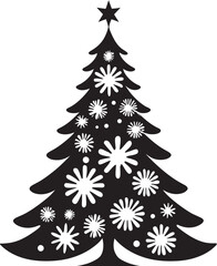 Starlit Snowfall Splendor Vector Icons for Winter Wonderland Whirling Wintertime Wonders Christmas Tree Vector Set