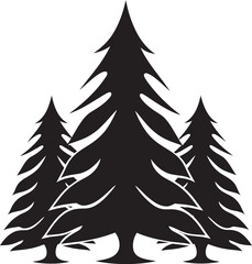 Fototapeta premium North Star Nights Vector Icons for Stellar Christmas Trees Nutmeg and Cinnamon Spruces Christmas Tree Vector Illustrations