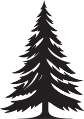 Fototapeta premium Classic Fir Tree Collection Vector Designs for Holiday Graphics Golden Glow Pine Christmas Tree Vector Elements for Festive Designs