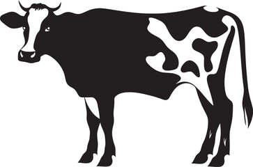 Serene Bovine Beauty Full Body Cow Logo Vector Design Countryside Serenity Charming Cow Vector Logo Icon