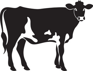 Graceful Grazing Majesty Vector Design of a Cows Full Body Organic Farm Emblem Full Body Cow Vector Logo Design
