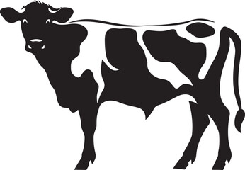 Peaceful Pasture Companion Full Body Cow Vector Emblem Rustic Ranch Charm Cow Vector Logo Icon for Design