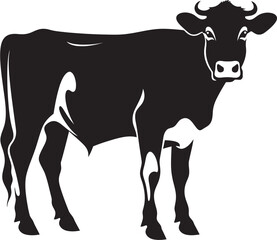 Milk and Honey Harmony Full Body Cow Vector Icon Holistic Homestead Vector Cow Design Element for Logos