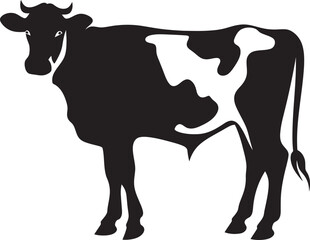 Charming Grazing Guardian Full Body Cow Logo Design Country Chic Holstein Cow Vector Icon for Logos