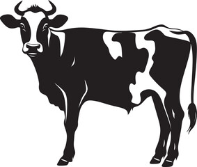 Holistic Homestead Vector Cow Design Element for Logos Graceful Bovine Beauty Full Body Cow Emblem
