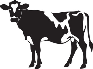 Charming Grazing Guardian Vector Cow Logo Icon Countryside Companion Full Body Cow Emblem for Logos