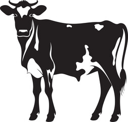Organic Elegance Dairy Cow Vector Design Element Peaceful Pasture Pride Full Body Cow Logo Design