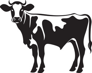 Bucolic Bliss Full Body Cow Logo Design Element Dairy Delight Charming Cow Vector Icon for Branding