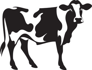 Dairy Delight Charming Cow Vector Icon for Branding Countryside Serenity Full Body Cow Vector Emblem