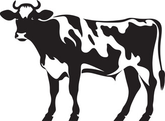 Rustic Ranch Charm Vector Cow Emblem for Logos Endearing Pasture Pal Full Body Cow Logo Design