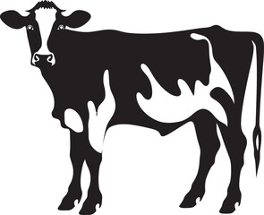 Meadow Majesty Holstein Cow Logo Design Eco Friendly Farming Full Body Cow Vector Icon