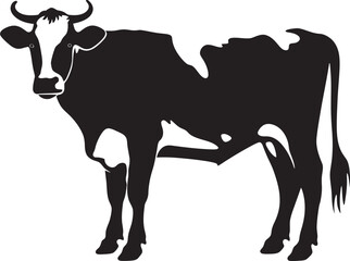 Eco Friendly Farming Full Body Cow Vector Icon Rustic Ranch Charm Vector Cow Emblem for Logos