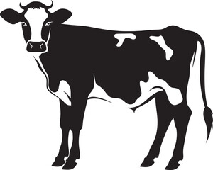 Peaceful Pasture Companion Full Body Cow Emblem Rustic Ranch Charm Cow Vector Icon for Logos