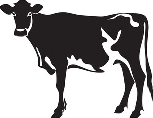 Pastoral Pride Full Body Cow Icon for Logos Graceful Grazing Majesty Elegant Cow Design Element