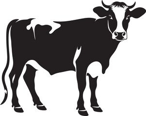 Countryside Serenity Charming Cow Vector Logo Pastoral Pride Full Body Cow Icon for Logos