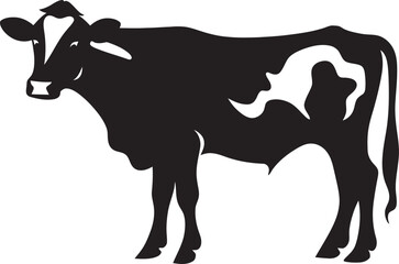 Charming Grazing Guardian Vector Cow Logo Milk and Honey Harmony Full Body Cow Design Icon