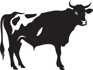 Natural Pasture Pride Vector Logo of a Cows Full Body Countryside Companion Full Body Cow Emblem