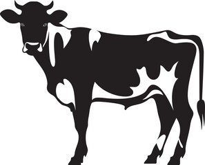 Holstein Homestead Full Body Cow Logo Design Bucolic Bliss Charming Cow Vector Icon
