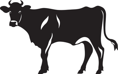 Grazing Greenery Guardian Cow Icon for Logos Dairy Delight Full Body Cow Vector Design