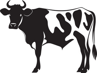 Bucolic Bliss Charming Cow Vector Icon Rustic Reverence Full Body Cow Logo Icon