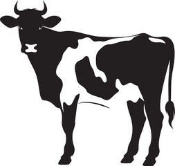 Bovine Beauty Serene Cow Vector Icon Pasture Pal Full Body Cow Emblem for Logos