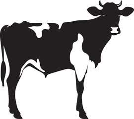 Country Chic Holstein Cow Vector Icon Bucolic Bliss Full Body Cow Vector Emblem