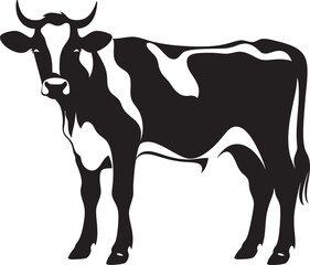 Majestic Meadow Majesty Vector Cow Design Element Charming Grazing Guardian Full Body Cow Logo