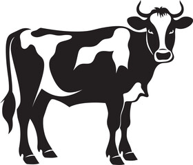 Countryside Companion Vector Cow Logo Icon Organic Elegance Full Body Cow Emblem
