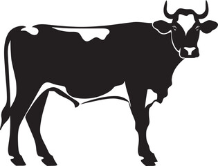 Wholesome Farm Charm Cow Vector Illustration for Logos Endearing Pasture Pal Full Body Cow Vector Emblem