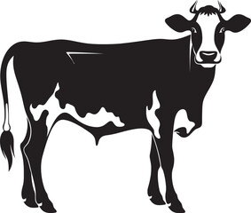 Countryside Serenity Graceful Cow Design Element for Logos Organic Elegance Full Body Cow Vector Emblem