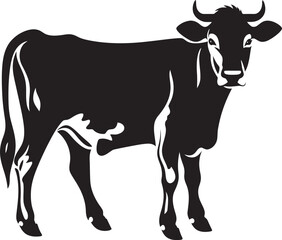 Organic Elegance Full Body Cow Vector Emblem Meadow Majesty Charming Cow Logo Design