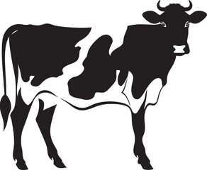 Milk and Honey Harmony Full Body Cow Vector Icon Holistic Homestead Vector Cow Design Element for Logos