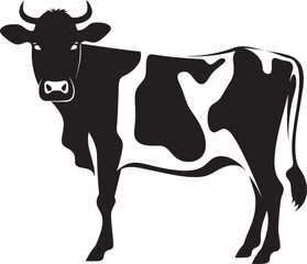 Holistic Homestead Vector Cow Design Element for Logos Rustic Reverence Full Body Cow Vector Logo Design