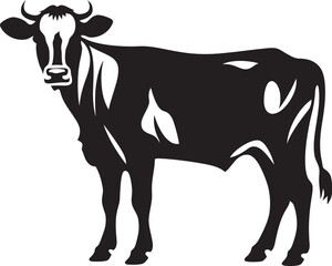 Rustic Reverence Full Body Cow Vector Logo Design Bovine Beauty Serene Cow Vector Icon for Branding