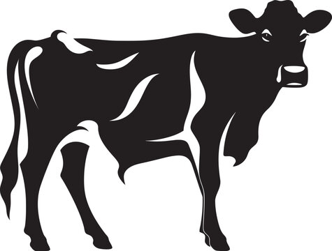 Bucolic Bliss Full Body Cow Vector Emblem Dairy Delight Charming Cow Logo Design