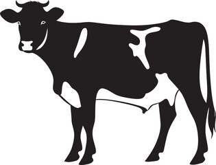 Organic Elegance Full Body Cow Vector Design for Logos Rustic Reverie Meadow Majesty Cow Logo Design