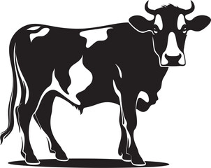 Graceful Bovine Beauty Full Body Cow Emblem Meadow Majesty Tranquil Cow Vector Logo Design