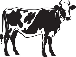 Pastoral Charm Full Body Cow Vector Emblem Dairy Dream Elegant Cow Logo Design Element
