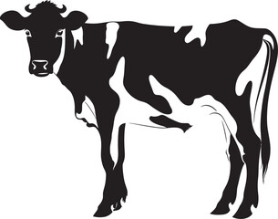 Bucolic Bliss Full Body Cow Logo Design Element Dairy Delight Charming Cow Vector Icon for Branding