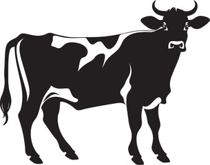 Charming Grazing Guardian Vector Cow Logo Icon Countryside Companion Full Body Cow Emblem for Logos