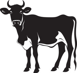 Rural Reverie Elegant Cow Vector Icon for Logos Natural Pasture Harmony Full Body Cow Vector Design